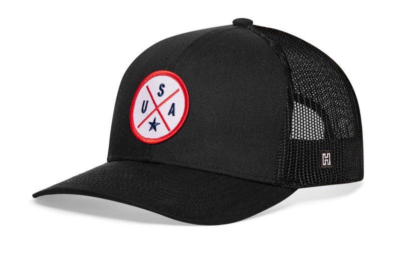 HAKA United States Black Trucker Hat â€“ R,W,B USA Mesh Snapback Cap for Men, Women & Golf, Country X Design Baseball Dad Hat - Image 2